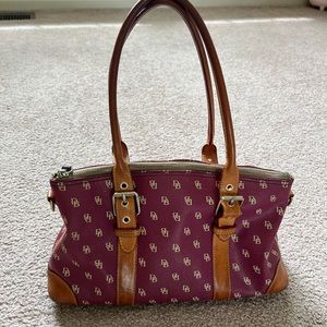 Dooney & Bourke Y2K Canvas Monogram Domed Satchel - Vintage